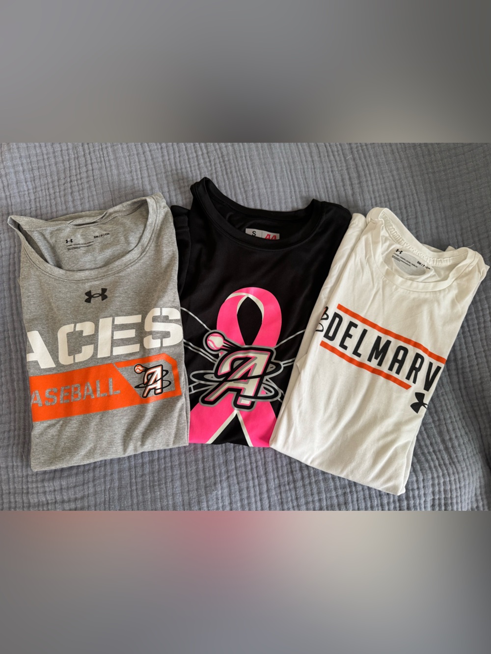 Delmarva Aces Baseball Shirt Lot Under Armour A4 Adult Small 3 Tees